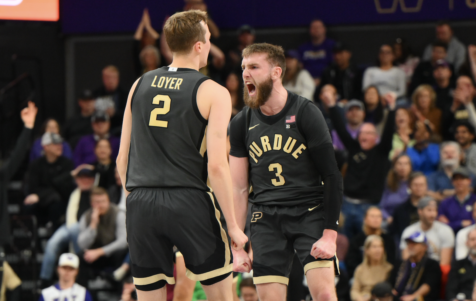 Purdue's Fletcher Loyer and Braden Smith